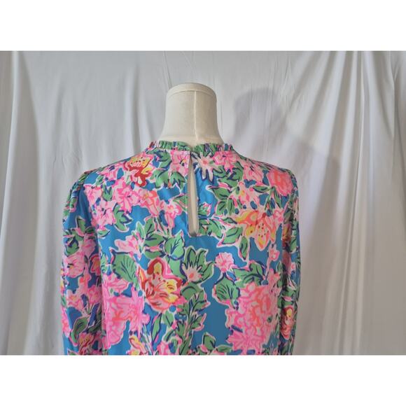 Lilly Pulitzer Womens Rose To The Occasion Trista Blouse Top Large - Picture 7 of 8